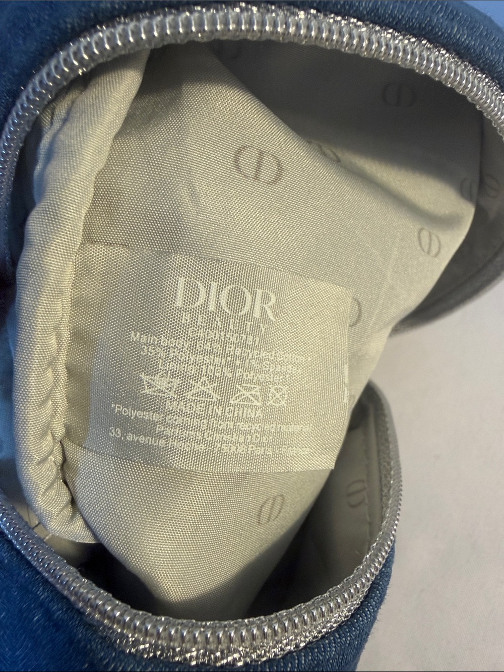 Dior Denim Crossbody Bag with Interwoven Chain Strap Pouch Bag - Picture 6 of 7